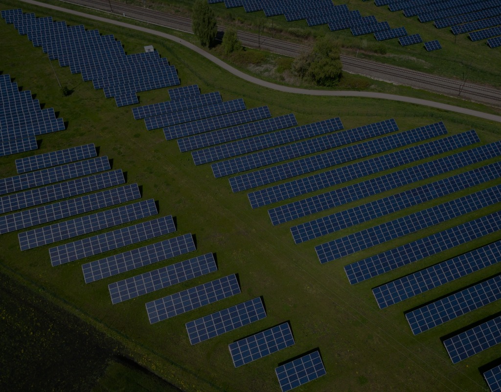 Solarmodule auf einer Wiese