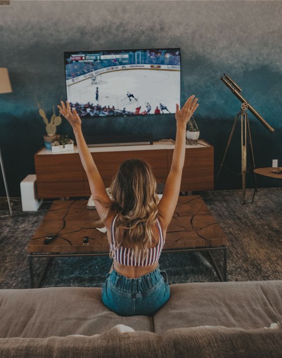 girl watching tv | libbi battery storage | myenergi