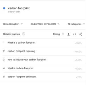 Carbon Footprint Google Searches