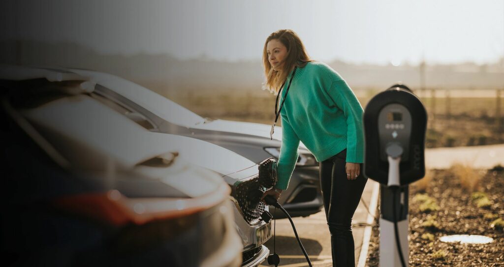 woman charging her ev