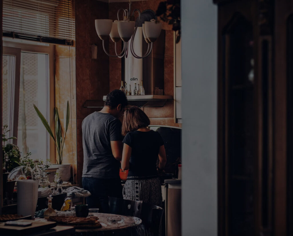 couple in kitchen