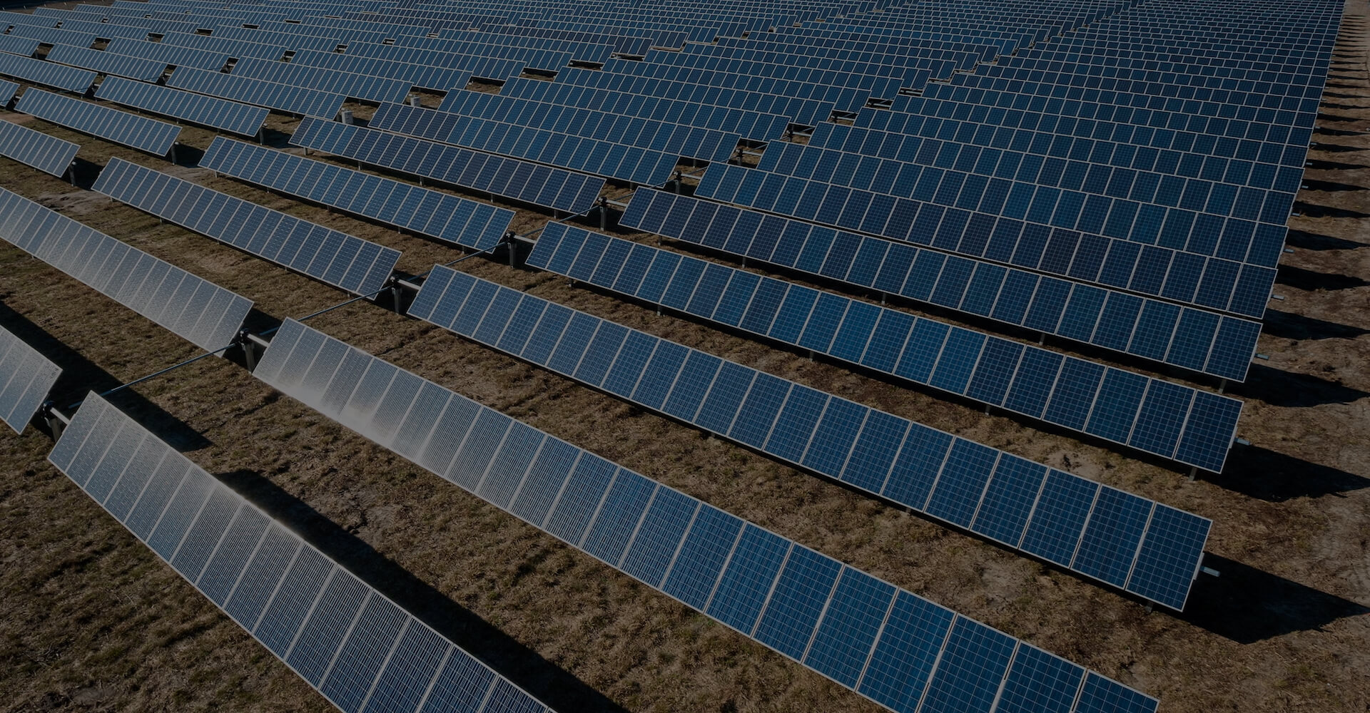 solar panel farm in field